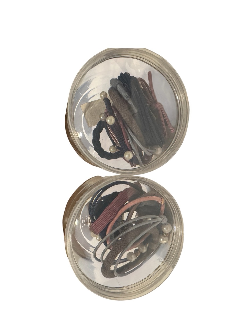 Assorted Hair Tie Set with Pearl Accents - Neutral Tones ( 2-Pack) NEW!